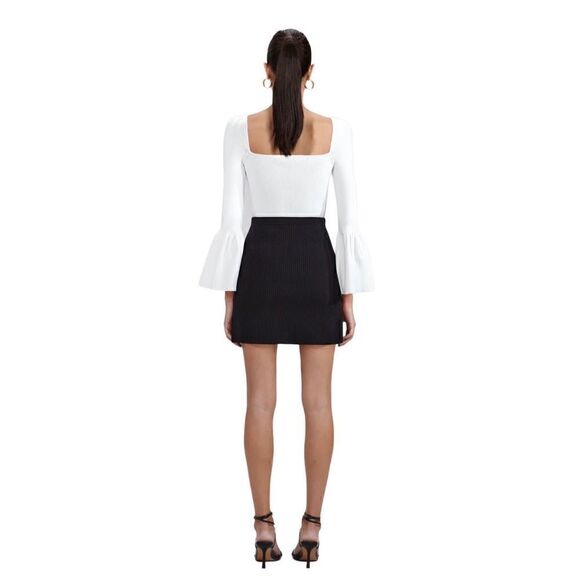 NWT Self-Portrait Black Ribbed Mini Skirt - Picture 3 of 13